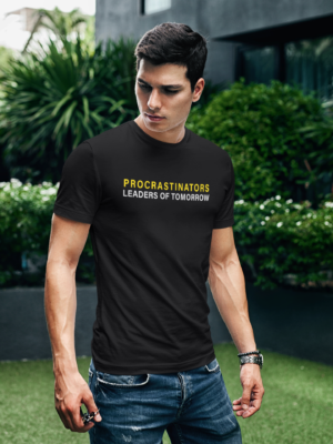 Procrastinator Unisex Crew Neck Printed Half Sleeve